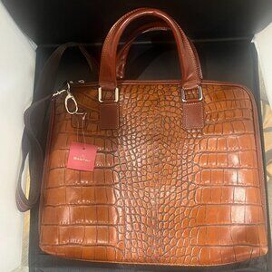 Bagitali Alligator Leather Laptop Bag – Luxury, Durability, and Style (NEW)